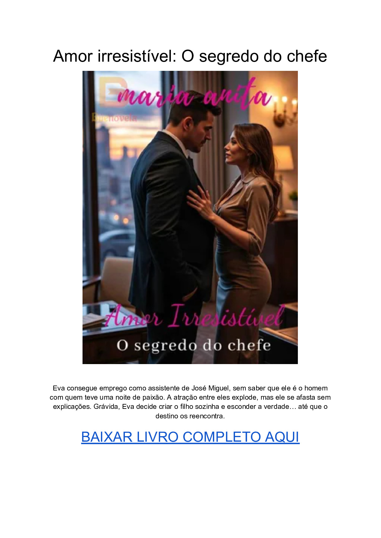 baixar pdf amor irresistivel o segredo do chefe