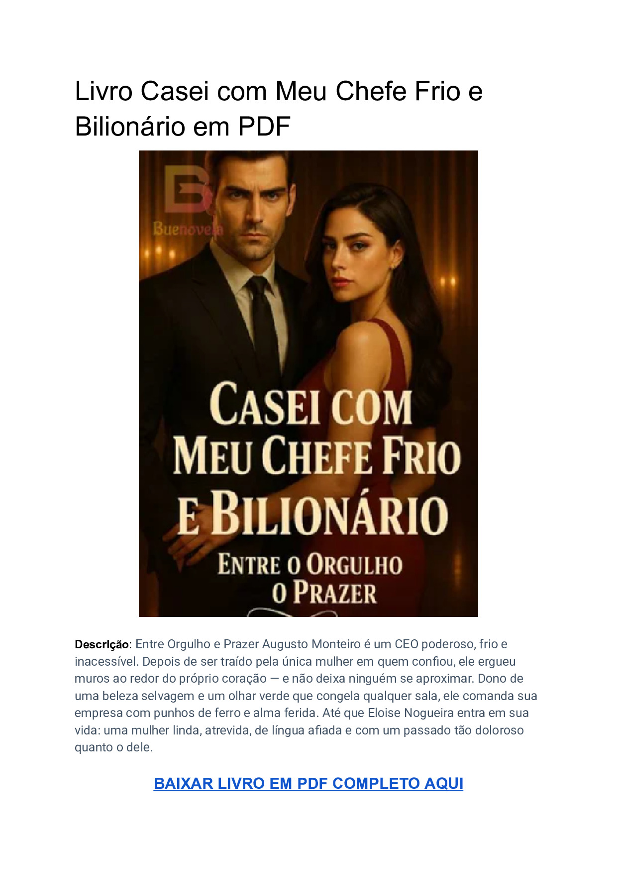 baixar pdf livro casei com meu chefe frio e bilionario em pdf